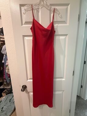 Urban Outfitters Red Satin Slip Maxi Dress
